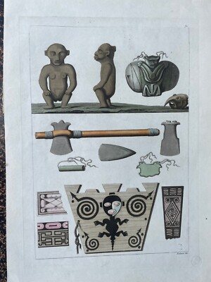 1821 Vittorio Raineri CARRIBEAN-INDIGENOUS IDOLS Engraving