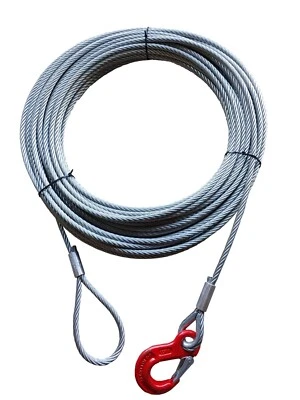 ALFA LOGISTIK Anschlagseil 5mm-20mm HAKEN - ÖSE (1-30m) Drahtseil, Forstseil