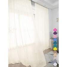 Window Sheer Curtains 72 Inches Long 2 52 in x 72 in W x L   2 Piece Beige
