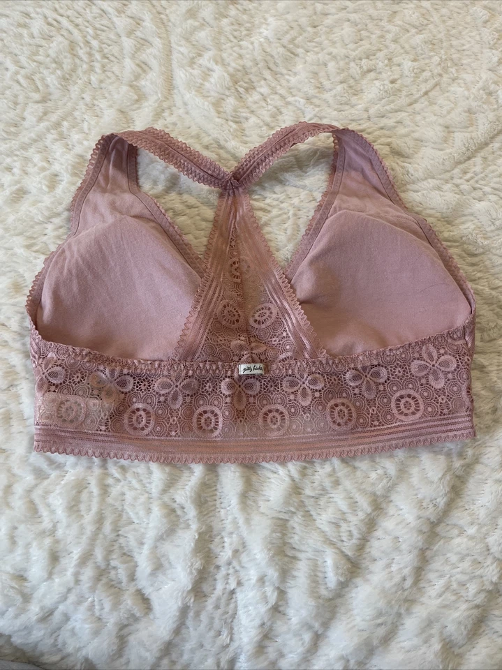 Bralette de encaje grande gilly hicks holister rosa claro talla grande Foto 4 de 4