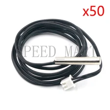 50PCS NTC 10K Ohm 1% 3950 Thermistor temperature sensor 5*30 Waterproof Probe 1m
