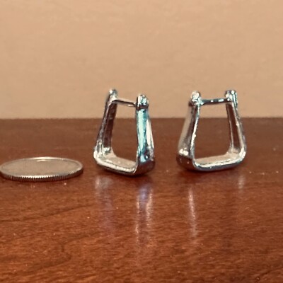 RDLC Traditional 1:9 Model Scale PLAIN POLISHED WESTERN STIRRUPS - White Bronze
