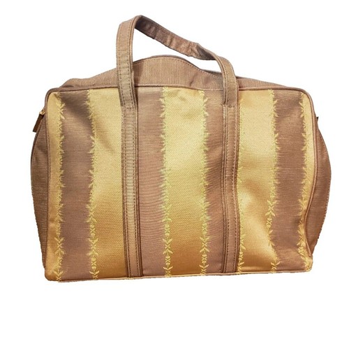 Make-up Bag Travel Cosmetic Bag 13 X 9.5" Tan Zipper 