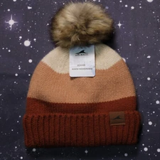 Achiou Women's Pom Pom Warm Colors Stocking Cap/Beanie - One Size