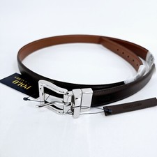 Polo Ralph Lauren RL Mens Reversible Black Cognac Leather Dress Belt Size 48 NEW