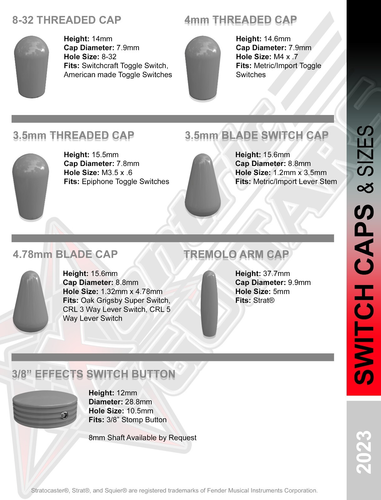 Xentric Guitars AURORA Series Resin Guitar Knobs & Switch Caps