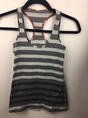 lulalemon thank Top Multi Color Gray Stripe SizeM  -?