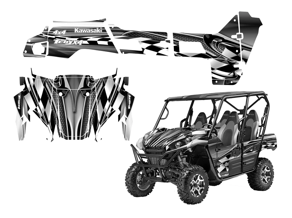 2016-2025 Kawasaki Teryx4 or Teryx 2 800 graphic wrap kit 24 mil #2500 Blue - Image 4 of 4