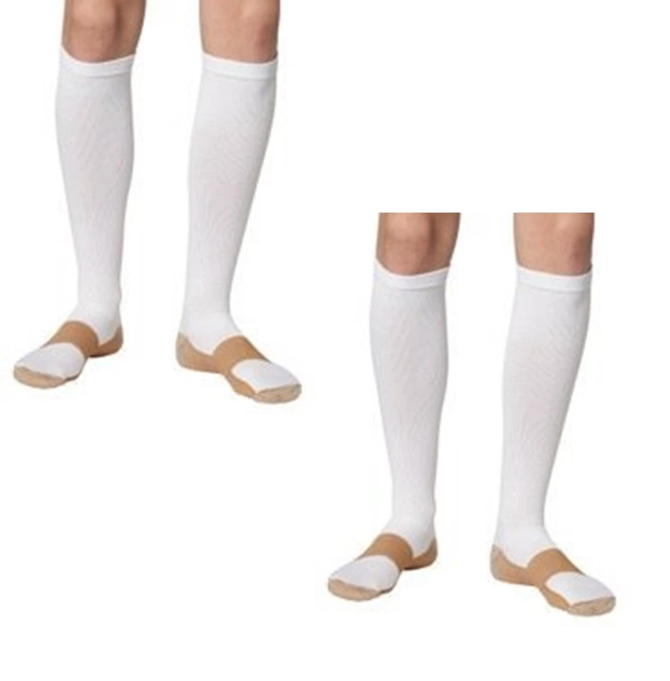 Meias de suporte de meia de compressão de cobre 20-30 mmHg graduadas para homens mulheres com peso - Imagem 2 de 3