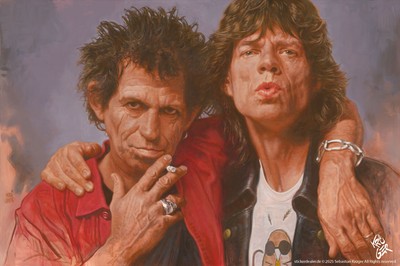 Aufkleber  Sticker Keith Richards & Mick Jagger by Krüger ca. 15x10 cm