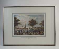 Jungfernstieg in Hamburg um 1840 Stich-Nachdruck, ca.27,9 x 33,4cm im Rahmen