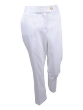 Tahari ASL Women's Petite Embossed-Button Pants (14P, White) 191151063478