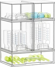 5 Set Clear Stackable Storage Drawers and Acrylic Drawer Organizer,BPA Baby