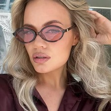 Oval Retro Sunglasses for Women Small Frame Commuting Travel UV Protection