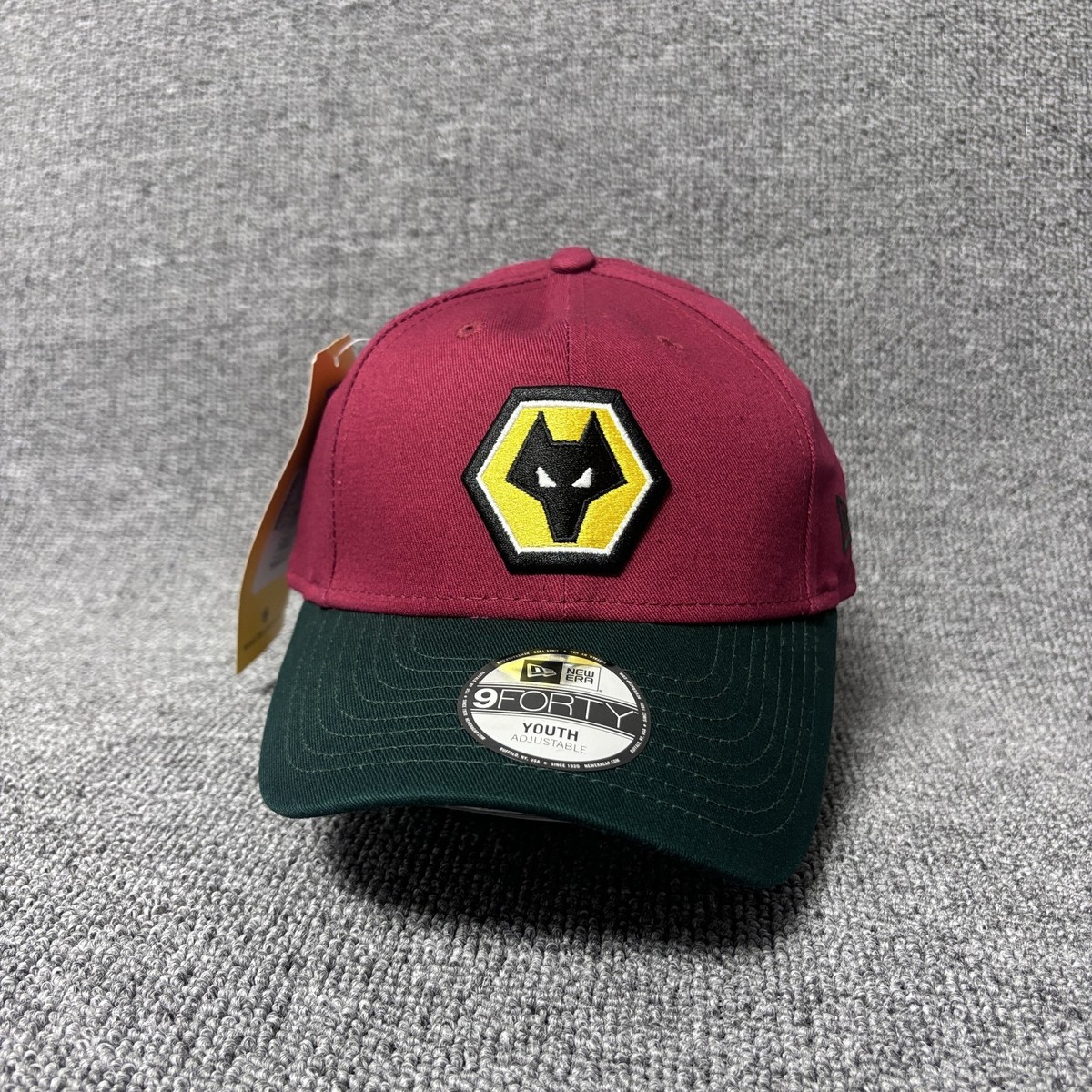 New Era Chicago Wolves AHL 9FORTY Adjustable Hat Burgundy Green Wolf 8
