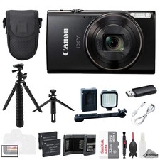 Canon IXY 650 m Camera Black 32GB Ext Batt LED Light- ULTIMATE Kit