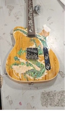 Return Defective Yellow Tl Electric Guitar Solid Body Rosewood Fretboard US Ship