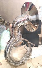 SOUSAPHONE BIG 25"BELL SIZE OF PURE BRASS IN CHROME POLISH FREE CASES FREE SHIP