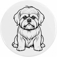 'Shih Tzu Dog' Button Pin Badges (BB060607)