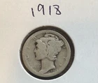 1918 Mercury Dime – WWI Era 90% Silver – Historic U.S. Coin – Winged Liberty
