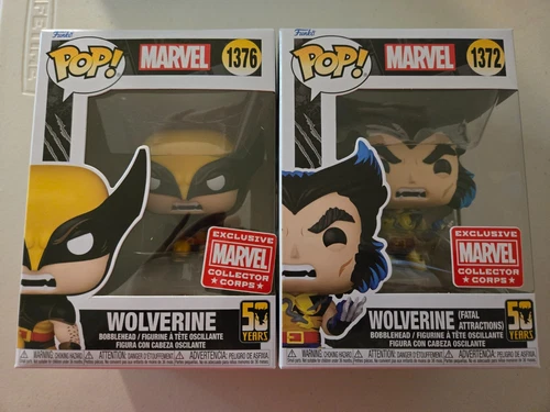 Funko Pop Marvel #1372 1376 Collector Corps Exclusive Wolverine + Protectors