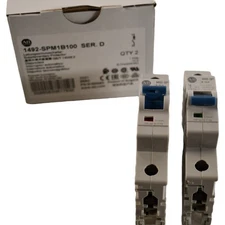 Pack of 2 NEW Allen-Bradley 1492-SPM1B100 10A DIN Rail Breaker