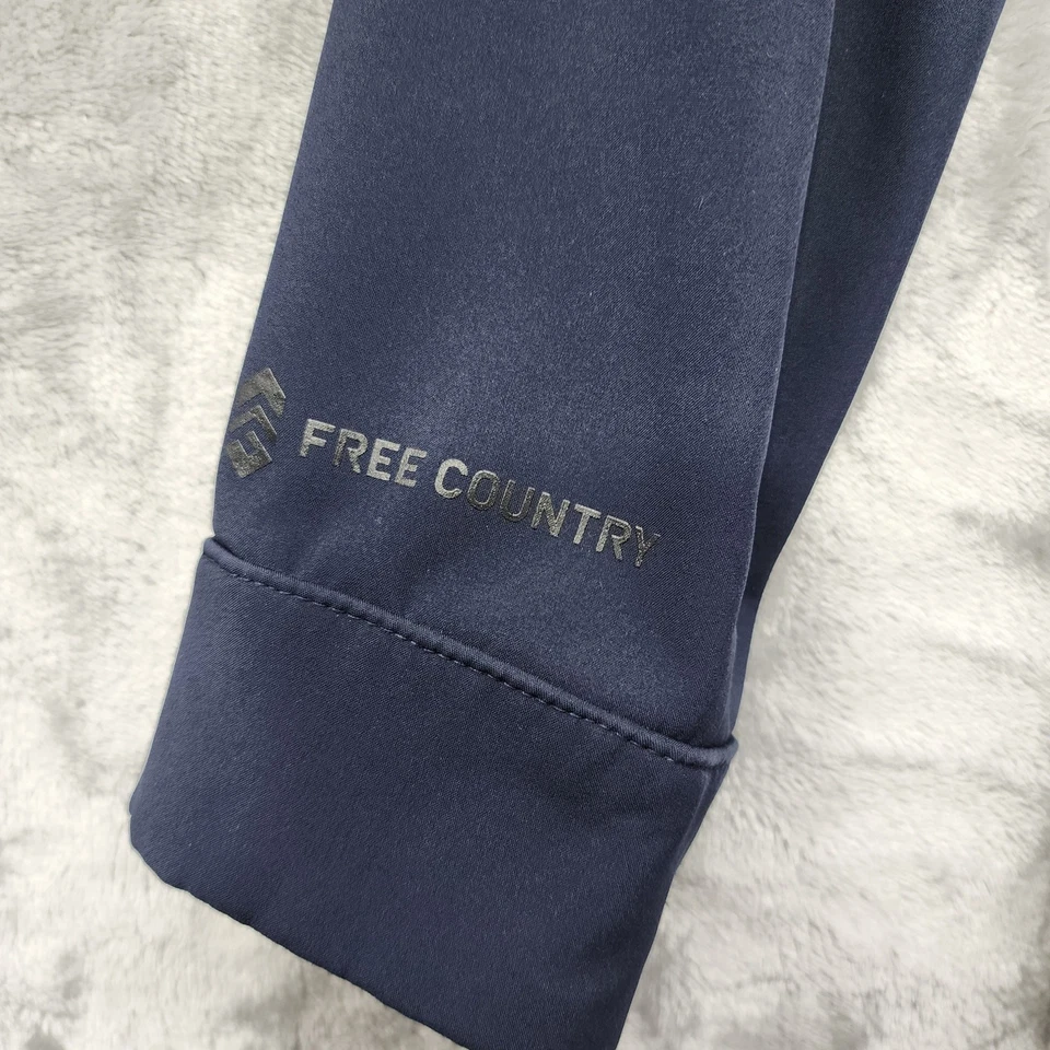 Free Country Coat Women S Blue Faux Fur Lined Side Buckle Detail Full Zip Hooded - Image 4 of 4