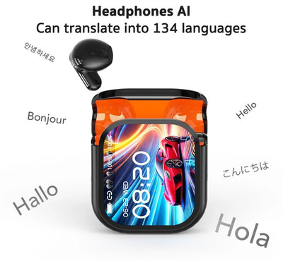 NE20 AI Translator Earbuds Bluetooth 6.0 LCD Touch   Wireless HD Stereo