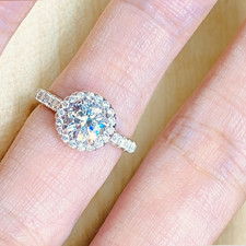 Anniversary Gift Diamond Women Ring IGI Lab Created 3.65 Ct Round 14k White Gold