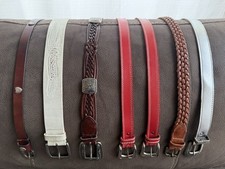 LOT 7 VTG Western Genuine Leather Cowboy Cowgirl Belts Braided - Buffalo Leather