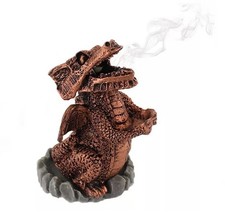Image of Red Dragon Incense Cone Burner Holder | Red Metallic Resin