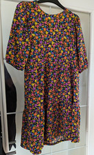 George Women’s Multicolour Floral A-Line Short Dress Scoop Neck S/M Regular