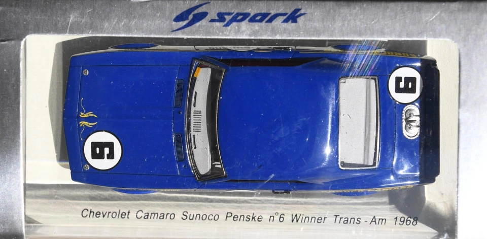 1/43 RARE SPARK CHEVROLET CAMARO SUNOCO PENSKE WINNER TRANSAM 1968/no ixo - Photo 2/3