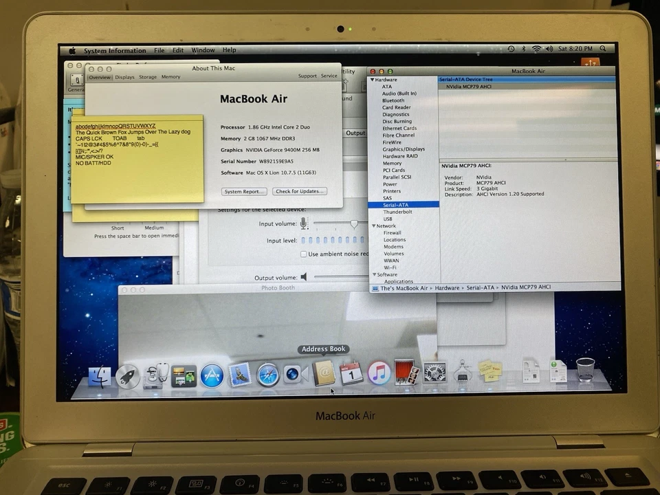 Macbook Air 13" 2009 A1304 C2D-1.86GHz 2GB WORKS-NO battery/HD/AC Adptr 30dayWty - Image 2 of 4