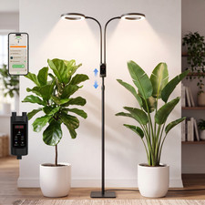 Smart 48W LED Standing Grow Light Full Spectrum Auto Timer for Indoor Plants