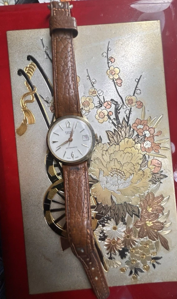 Швейцарские мужские винтажные часы с календарем Tegrov - Изображение 3 из 4