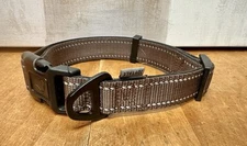 Large, Brown Adjustable Dog Collar, 15”-20” By Joytale
