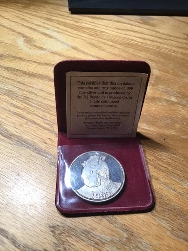 JOE CAMEL 1913-1993 .999 SILVER ART COLLECTIBLE 1C TROY OUNCE GEM BU