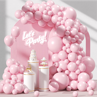 Luftballon Girlande Rosa, 129 StüCk Rose Luftballons Girlande Set, Hellrosa Late