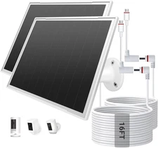 2-Pack Solar Panel Charger for Ring Camera, 8W High-Efficiency - Compatible with