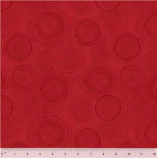Radiance Overlapping Circle Red Fabric by Windham YARD - Basics Collection