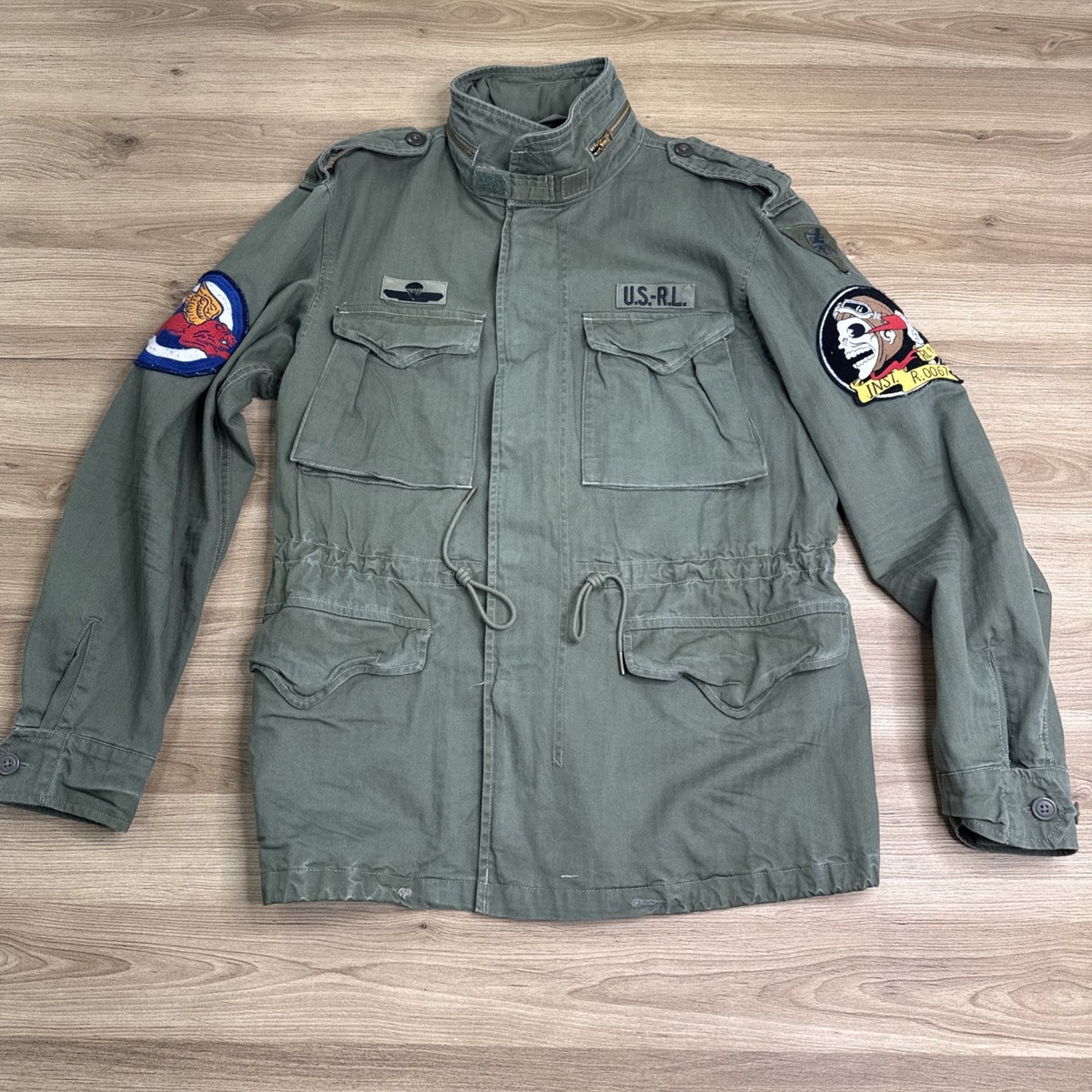 Polo Ralph Lauren Men's M Military M65 Field Jacket Skull Patch
