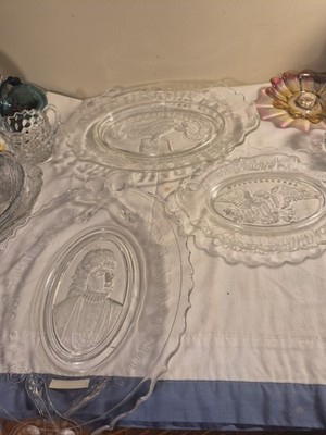 Vtg Give Us Our Daily Bread Plates 13'' / Bicentennial Plate USA 3pc