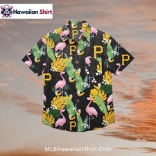 Pink Flamingos Tropical Pittsburgh Baseball Team Piratess Pirates Hawaiian Shirt