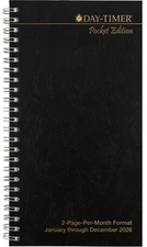 Day-Timer Jan - Dec, 2026 2-PPM Planner Refill, Wirebound, Pocket 3-1/2"x6-1/2"