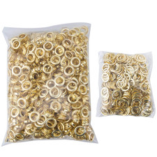 Grommets 1/2 Inch Gold 1000Pcs Washers and 1000Pcs Grommets Kit for Grommet Tool