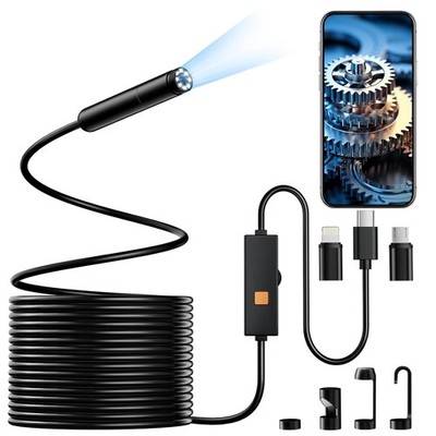 16.4FT Endoscope Camera with Light, 1920P HD, 8 Adjustable LED Lights