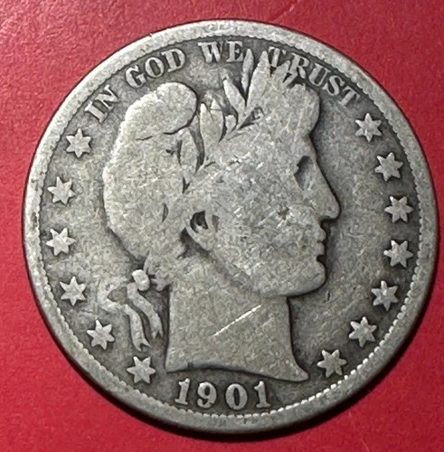 1901S US Barber SILVER Half Dollar "San Francisco" Mint! Semi Key Date 847K Mint