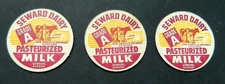 3...Vintage Seward Dairy Seward Alaska AK  Milk TB Tested Herd Bottle Cap Unused