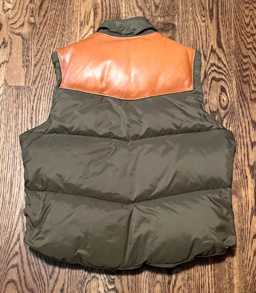 Chaleco conmutador de cuero SCHOTT vintage años 70 hecho en EE. UU. para hombre talla 44 Foto 2 de 3